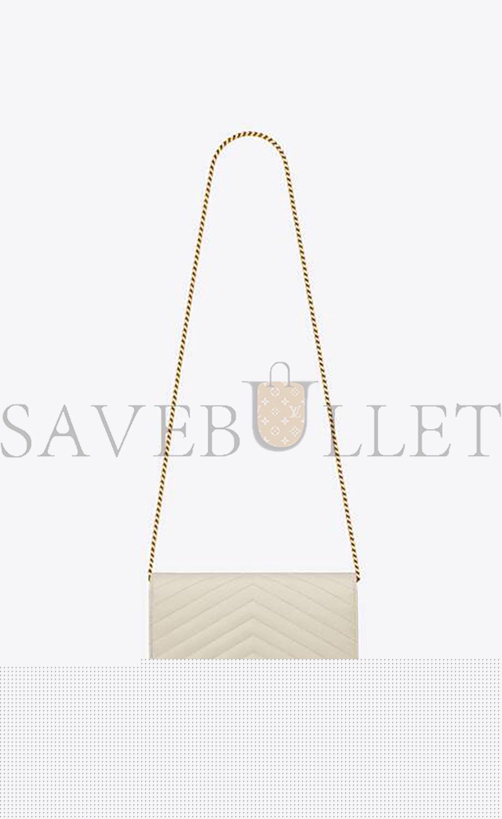 YSL CASSANDRE MATELASSÉ CHAIN WALLET IN GRAIN DE POUDRE EMBOSSED LEATHER 377828BOW019207 (22.5*14*4cm)
