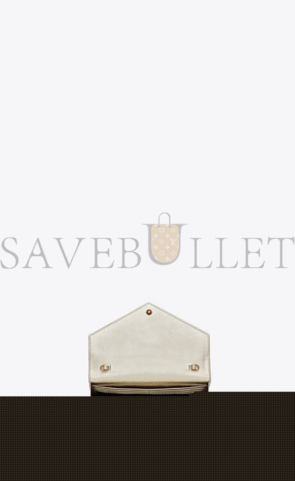 YSL CASSANDRE ENVELOPE CHAIN WALLET IN METALLIZED LEATHER 402031AAAGI7100 (19*12.5*3.5cm)