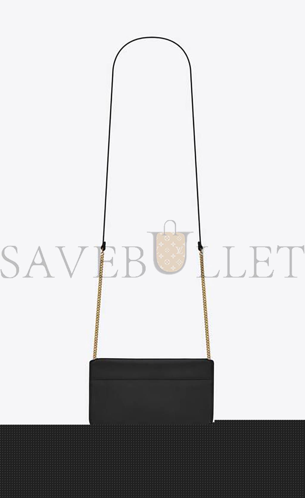YSL CASSANDRE PHONE HOLDER WITH STRAP IN SMOOTH LEATHER 6350950U40J1000 (18*11*2.5cm)