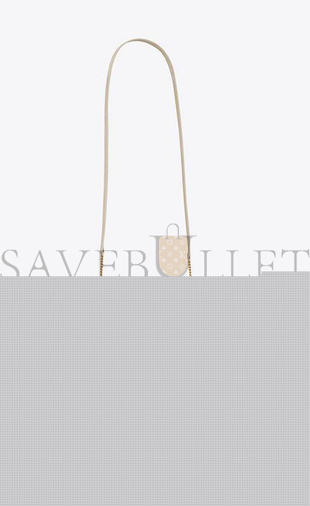 YSL CASSANDRE PHONE HOLDER WITH STRAP IN SHINY CROCODILE-EMBOSSED LEATHER 635095DND1J9207 (18*11*2.5cm)