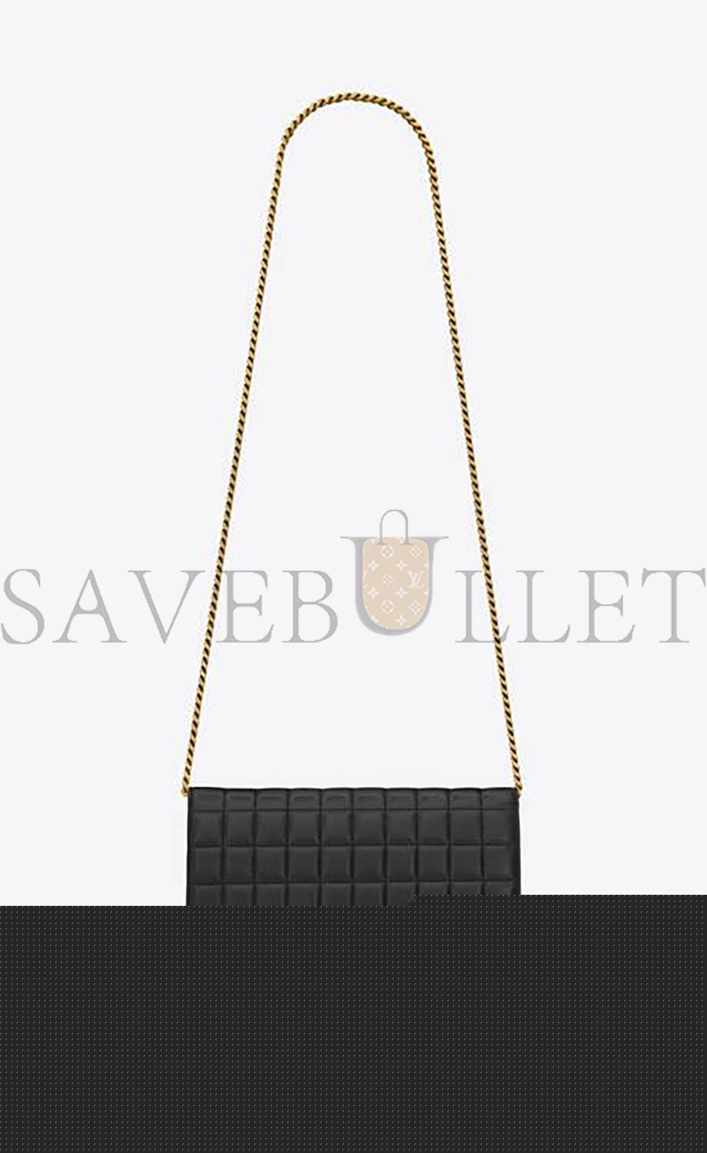 YSL CASSANDRE MATELASSÉ CARRÉ CHAIN WALLET IN QUILTED LEATHER 743346AABVP1000 (23*14*3cm)