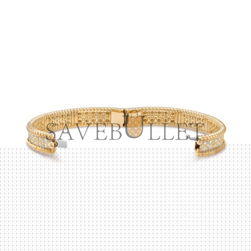 VAN CLEEF ARPELS PERLÉE DIAMONDS BRACELET, 3 ROWS, SMALL MODEL - YELLOW GOLD, DIAMOND  VCARO56400