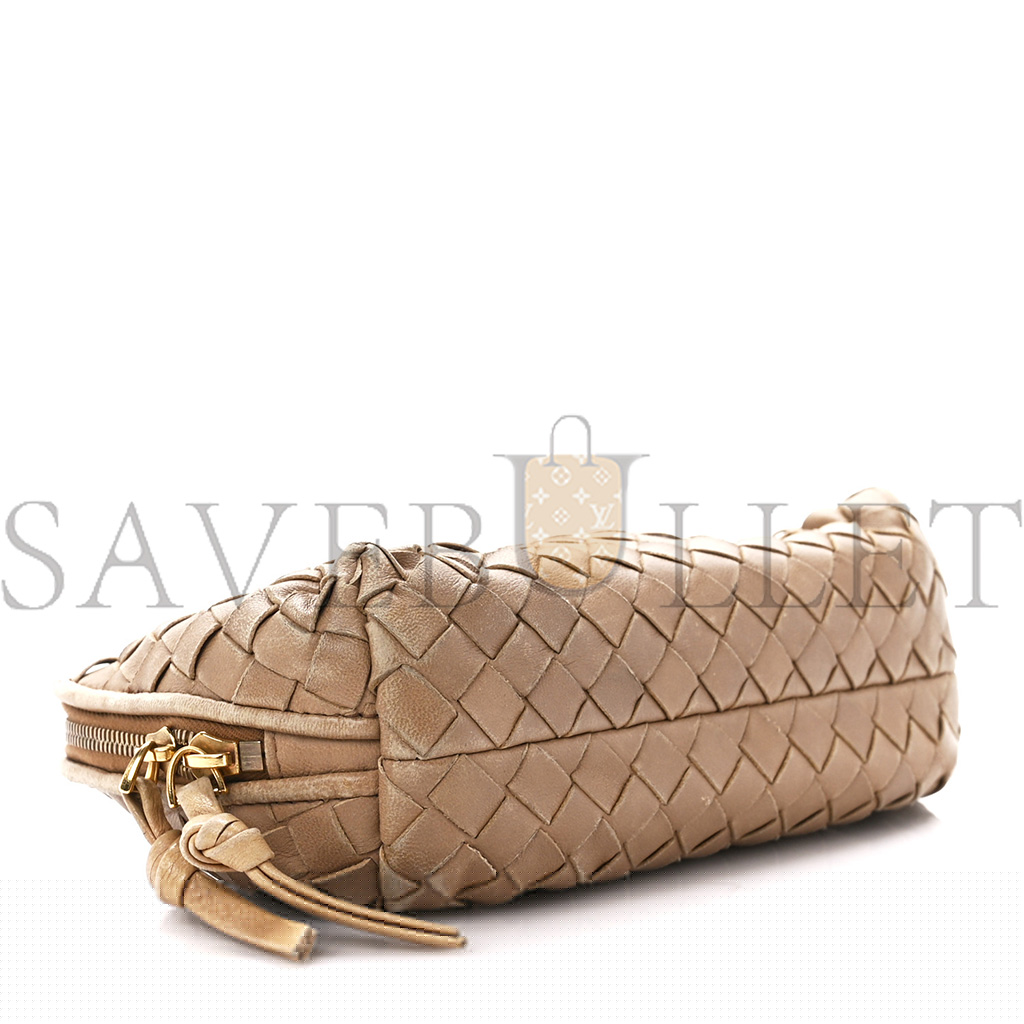 bo*te*ga Ve*ne*ta nappa intrecciato small cosmetic pouch camel  (17*10*8cm)
