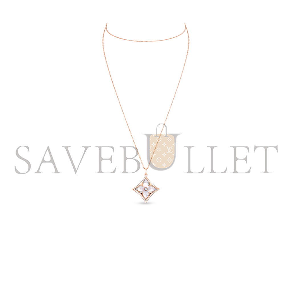 l**is V*t*n colour blossom xl medallion, pink gold, white mother-of-pearl and diamond q93896