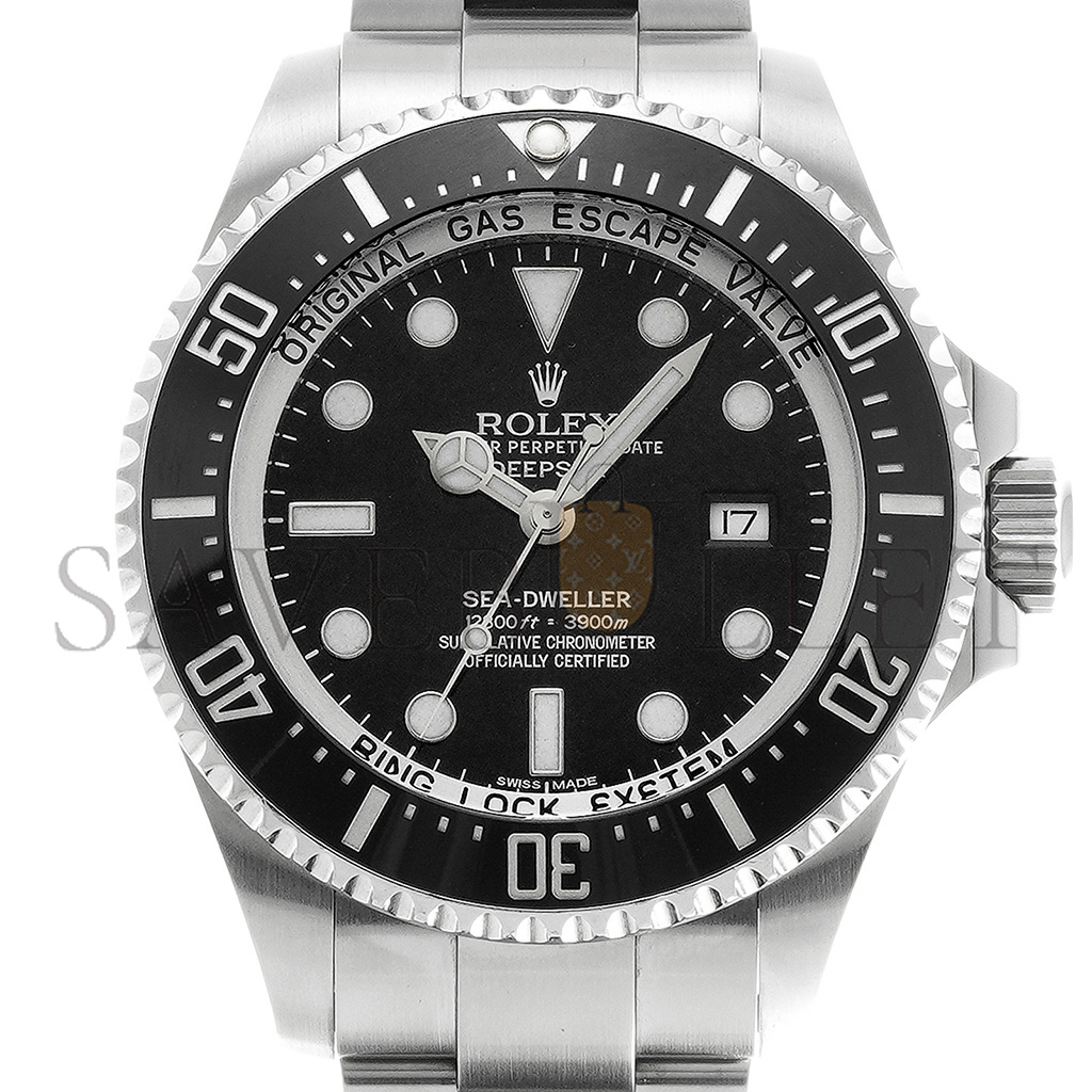 rolex sea-dweller 44 stainless steel black F**e watch 116660-0001