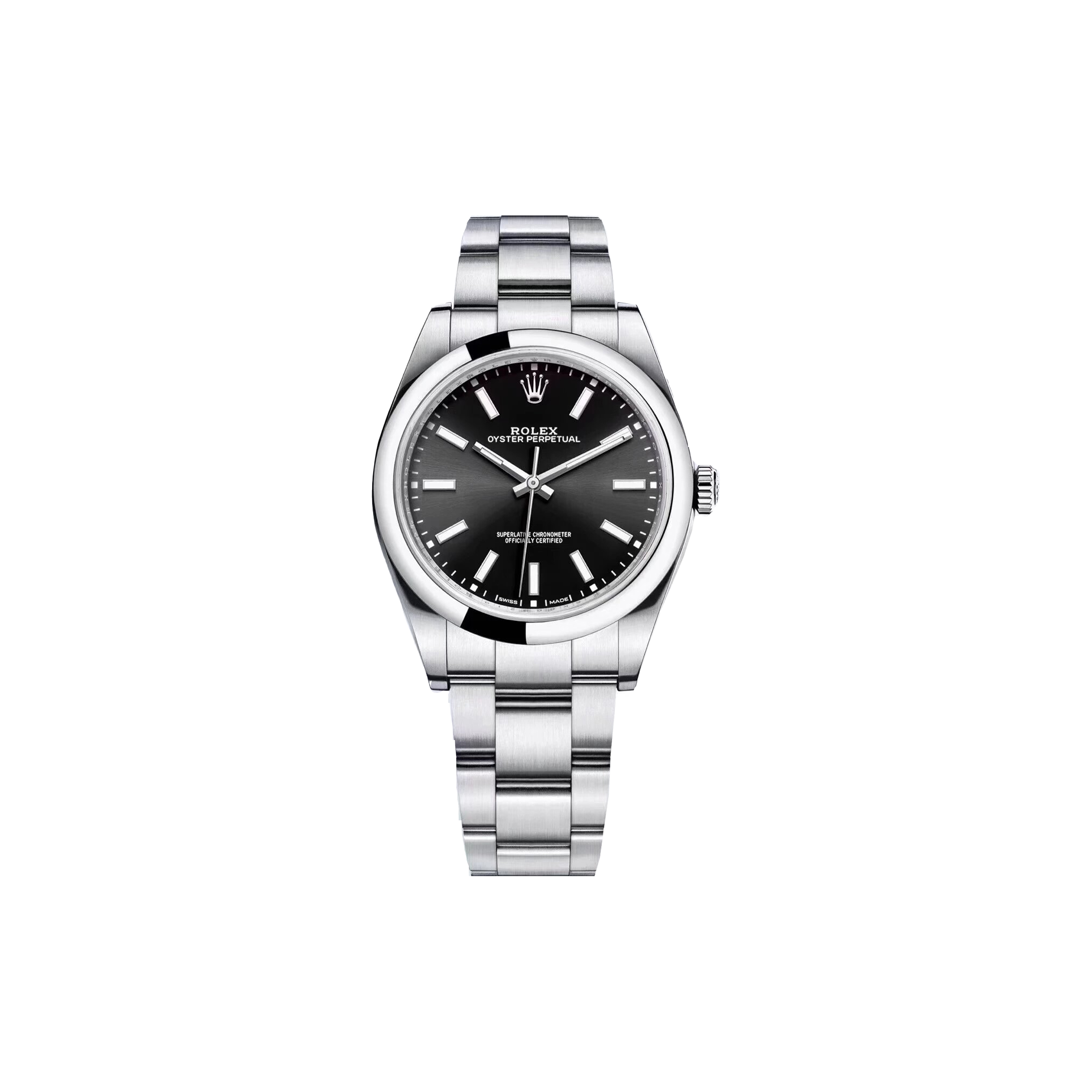 rolex oyster perpetual series black F**e mechanical 39mm watch 114300-0005