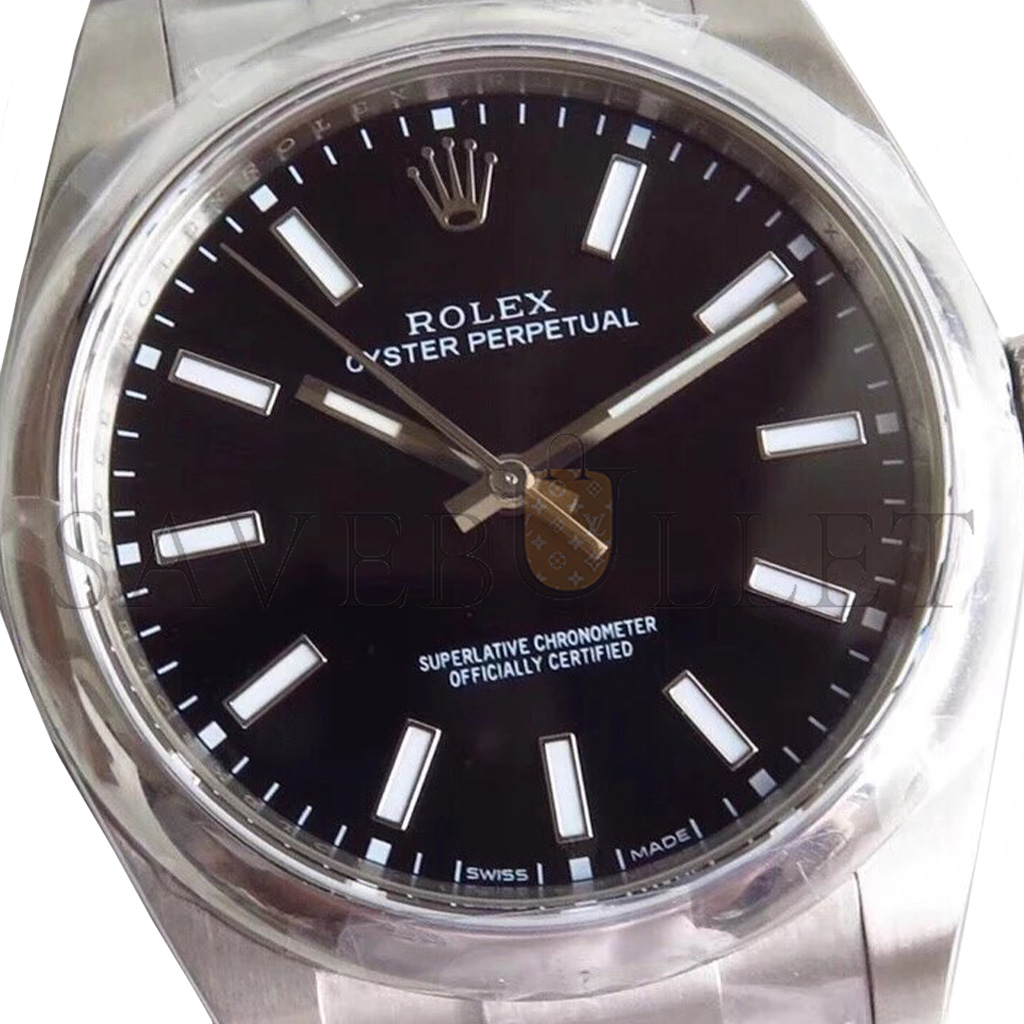 rolex oyster perpetual series black F**e mechanical 39mm watch 114300-0005