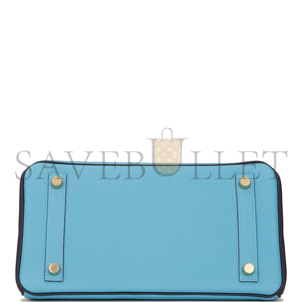 hermÈs birkin 30 togo leather N0*Hern blue and midnight blue rose gold buckle 2354843790 (30*23*15cm)