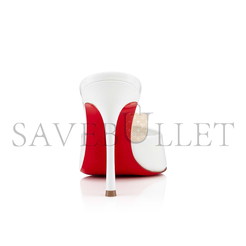 Ch**an louboutin me dolly 100 mm mules-patent calf leather-bianco-women 1221318w302