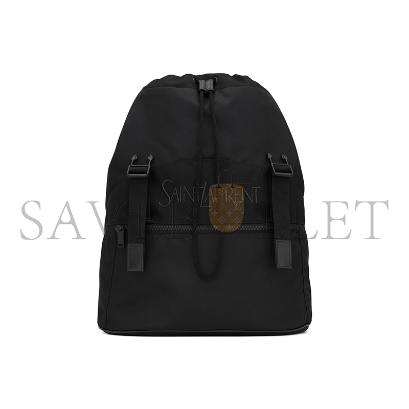 ysl saint laurent backpack in econyl® and vegetable-tanned leather 756285F**eo1000 (45*44*24cm)