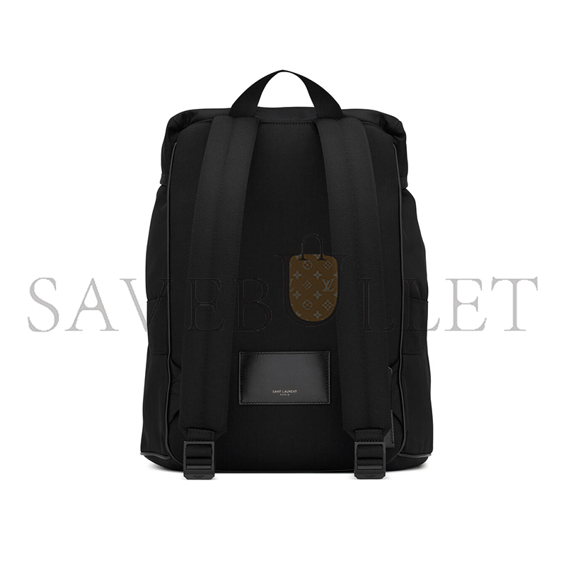 ysl saint laurent backpack in econyl® and vegetable-tanned leather 756285F**eo1000 (45*44*24cm)