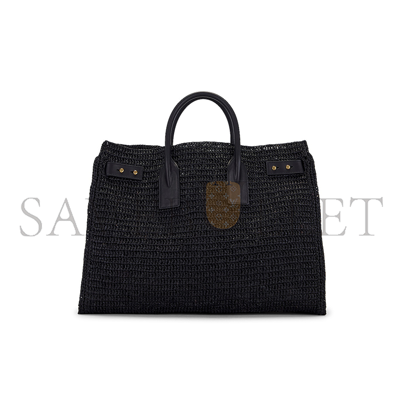 ysl sac de jour S*pple in raffia and leather-medium 751499gaady1000 (41*28*13cm)