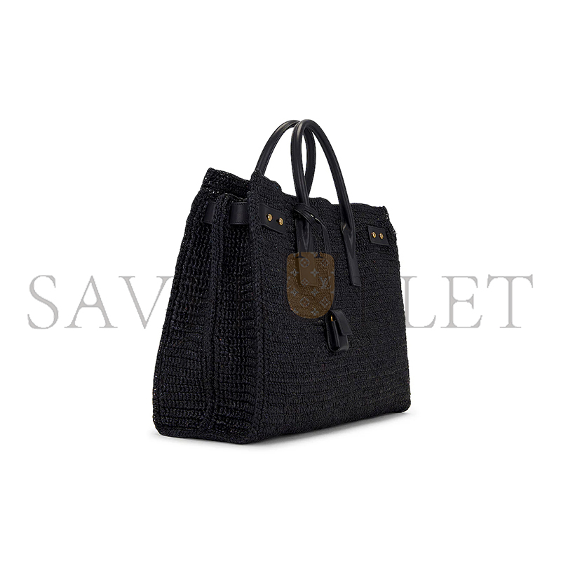 ysl sac de jour S*pple in raffia and leather-medium 751499gaady1000 (41*28*13cm)