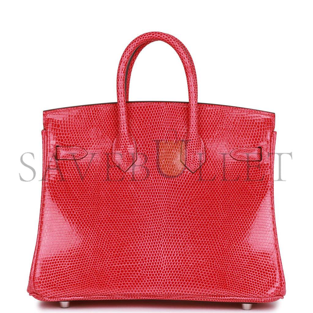 H**mes birkin 25 rose extreme lizard  palladium hardware (25*19*12cm)