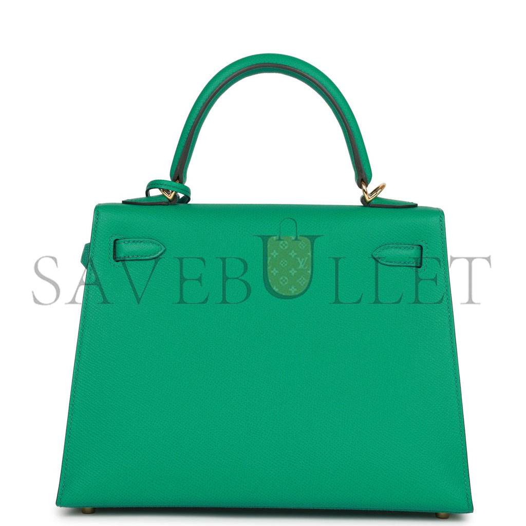 H**mes kelly sellier 25 vert jade epsom gold hardware handmade  (25*17*7cm)