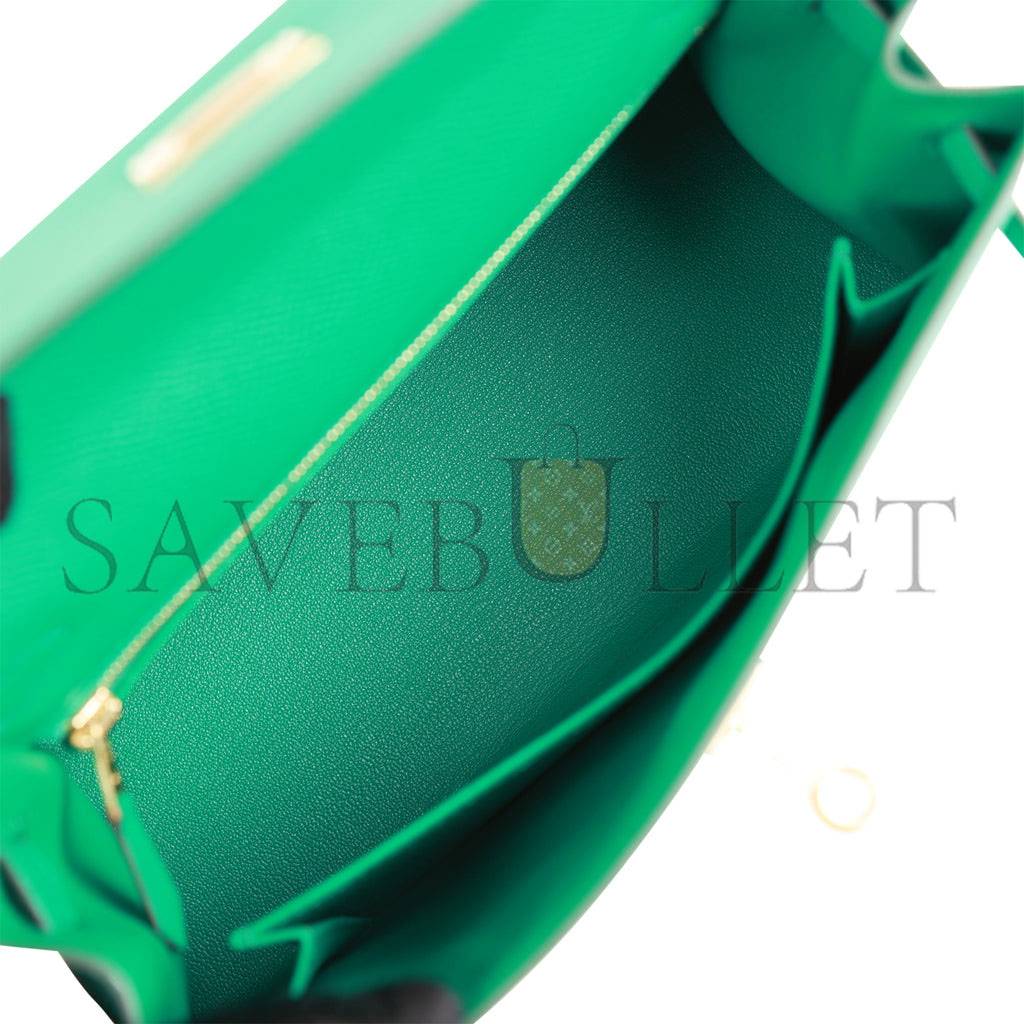 H**mes kelly sellier 25 vert jade epsom gold hardware handmade  (25*17*7cm)
