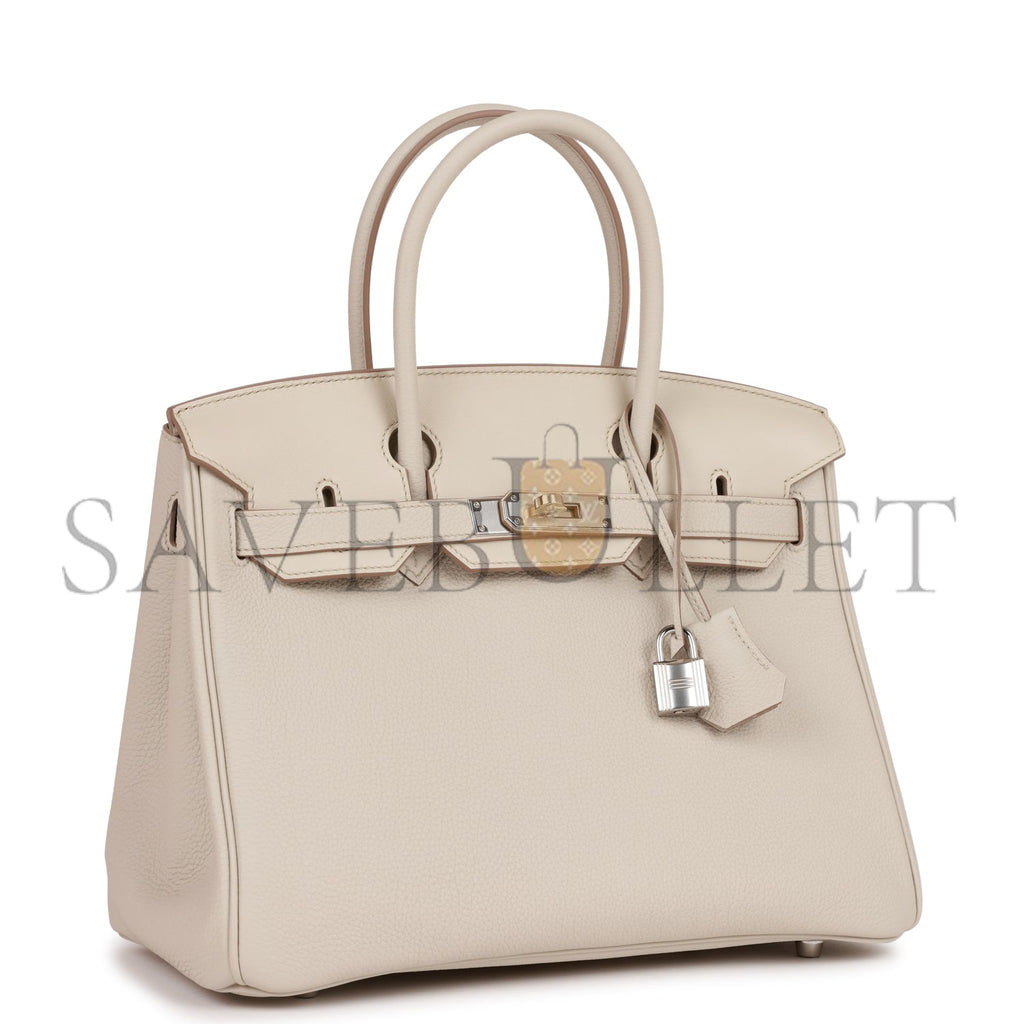 H**mes 3 en 1 birkin 30 beton togo and swift palladium hardware  (30cm)