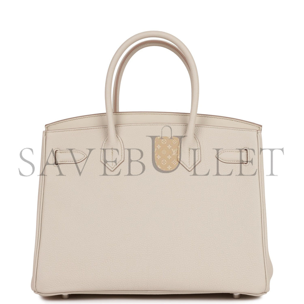 H**mes 3 en 1 birkin 30 beton togo and swift palladium hardware  (30cm)
