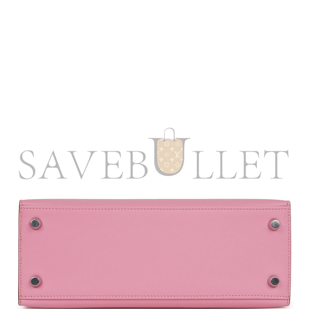 H**mes kelly sellier 25 pink verso madame palladium hardware  (25*17*7cm)
