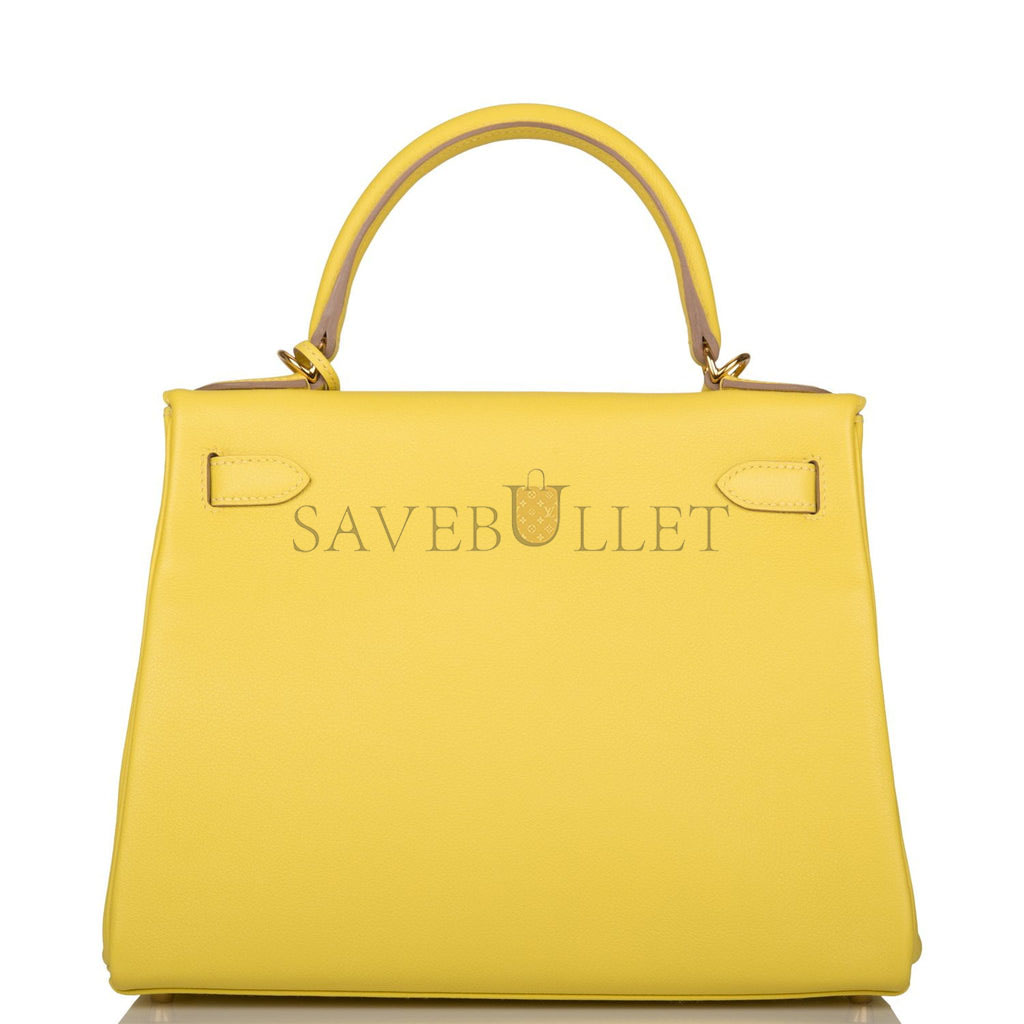 H**mes kelly retourne 28 lime evercolor gold hardware  (28*22*10cm)