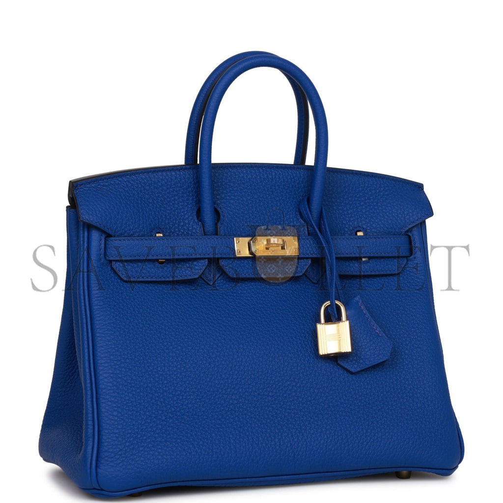 H**mes birkin 25 bleu royal togo gold hardware handmade  (25cm)