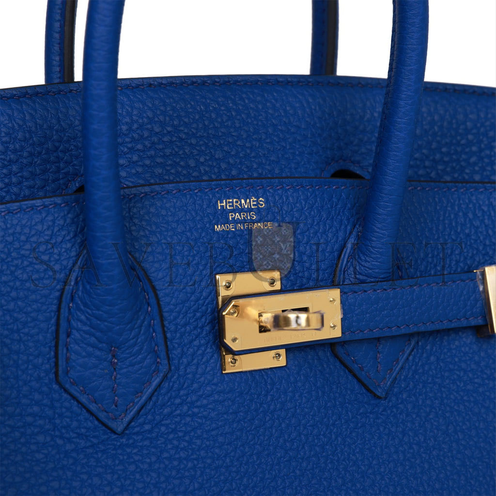 H**mes birkin 25 bleu royal togo gold hardware handmade  (25cm)