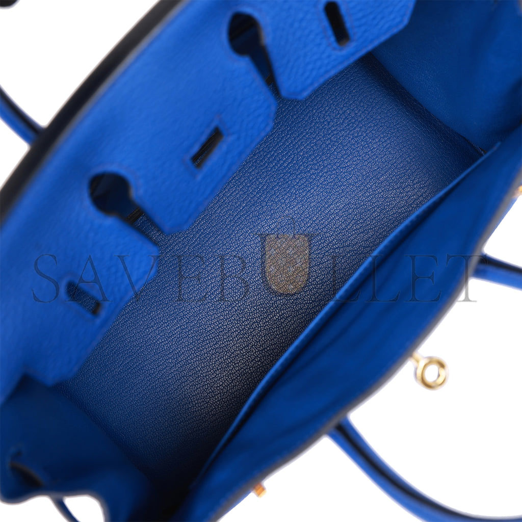 H**mes birkin 25 bleu royal togo gold hardware handmade  (25cm)