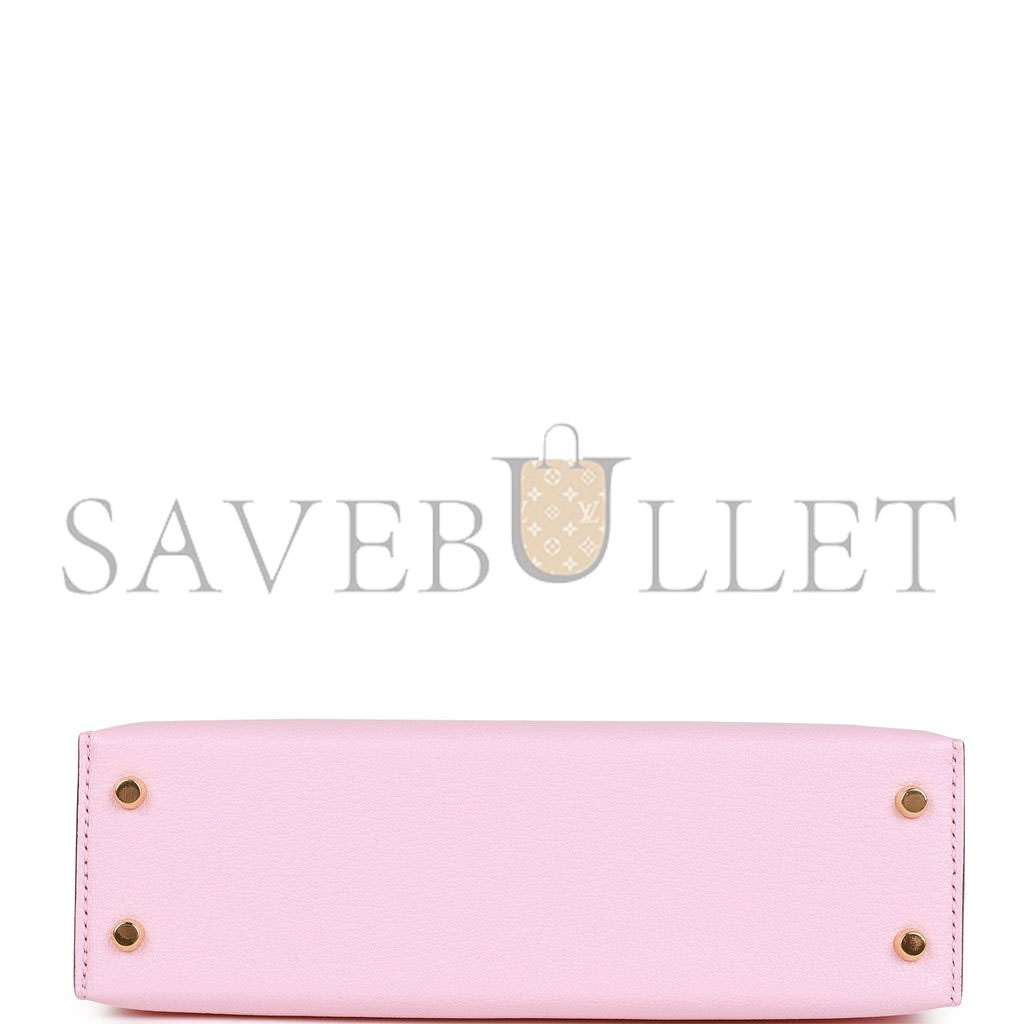 H**mes special order (hss) kelly sellier 20 rose sakura and gris perle chevre gold hardware  (19*12*5.5cm)