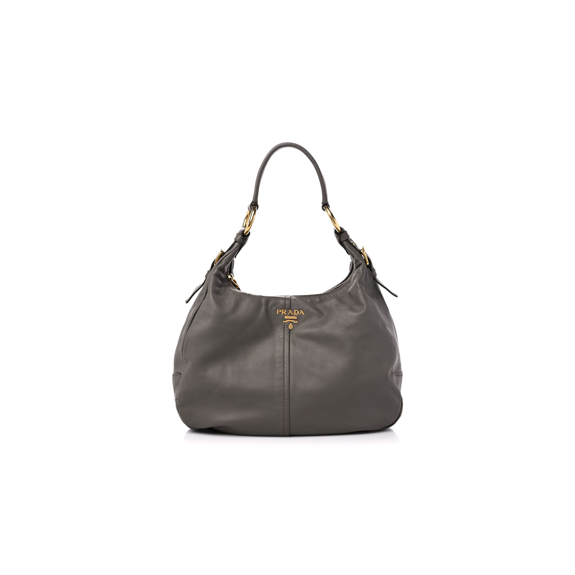 Pra*a soft calf hobo bambu grey (32*29*14cm)