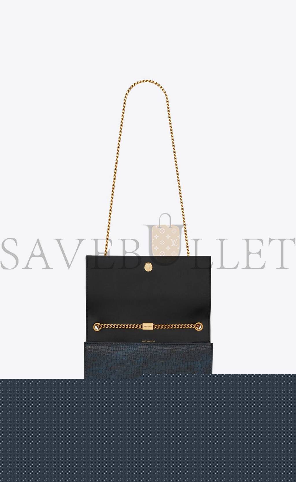 YSL KATE MEDIUM CHAIN BAG WITH TASSEL IN SHINY CROCODILE-EMBOSSED LEATHER 354119AAAY14083 (24*14.5*5.5cm)
