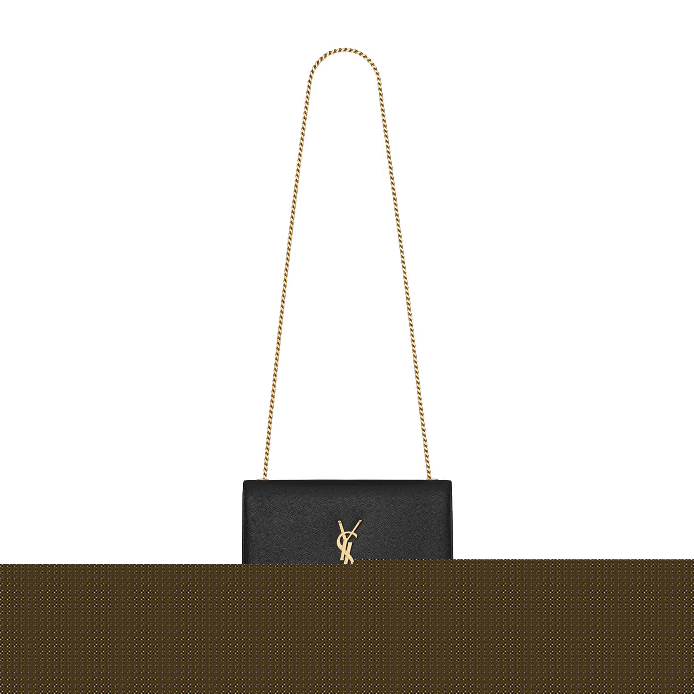 YSL KATE MEDIUM CHAIN BAG IN GRAIN DE POUDRE EMBOSSED LEATHER (24*14.5*5.5cm)
