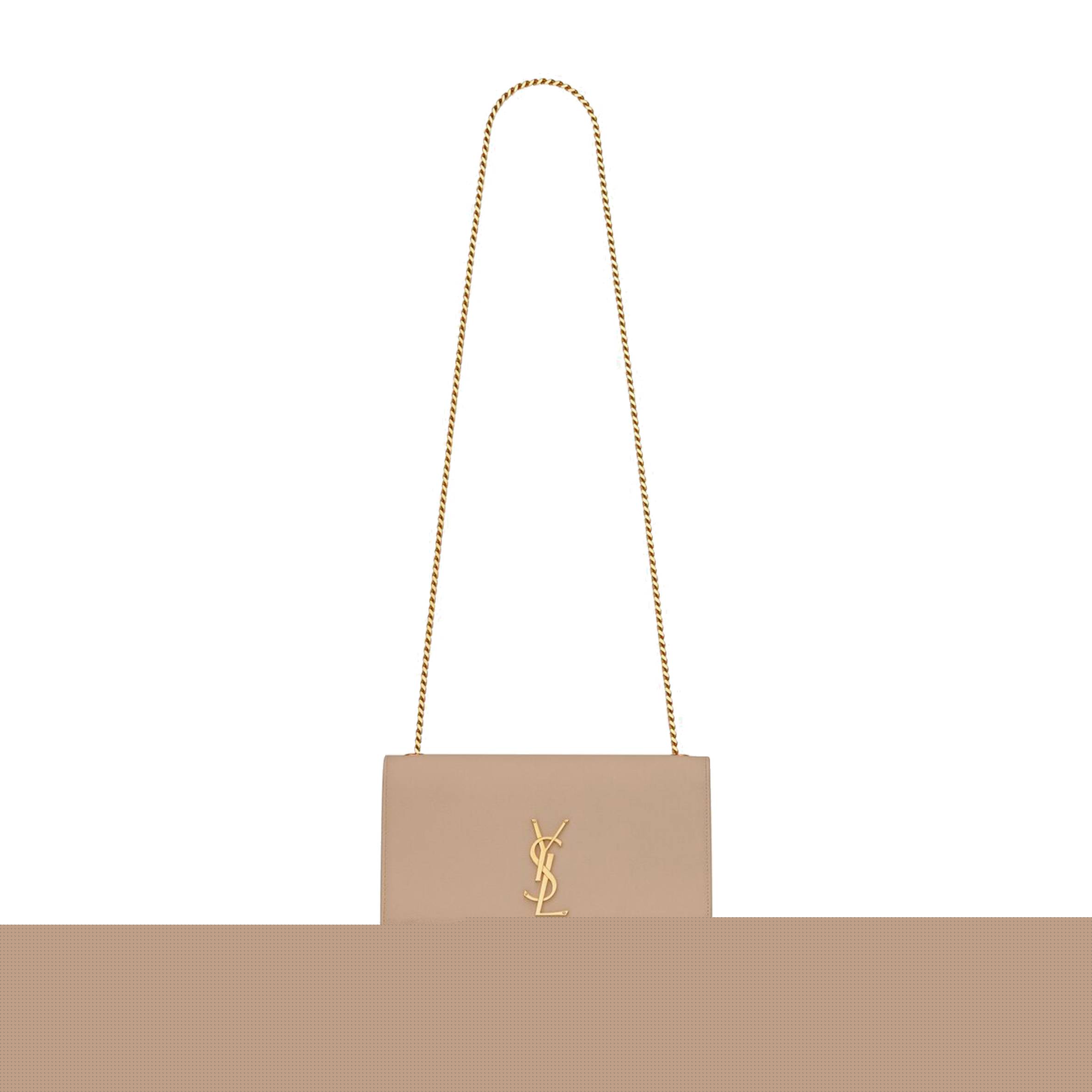 YSL KATE MEDIUM CHAIN BAG IN GRAIN DE POUDRE EMBOSSED LEATHER 364021BOW0J2721 (24*14.5*5.5cm)