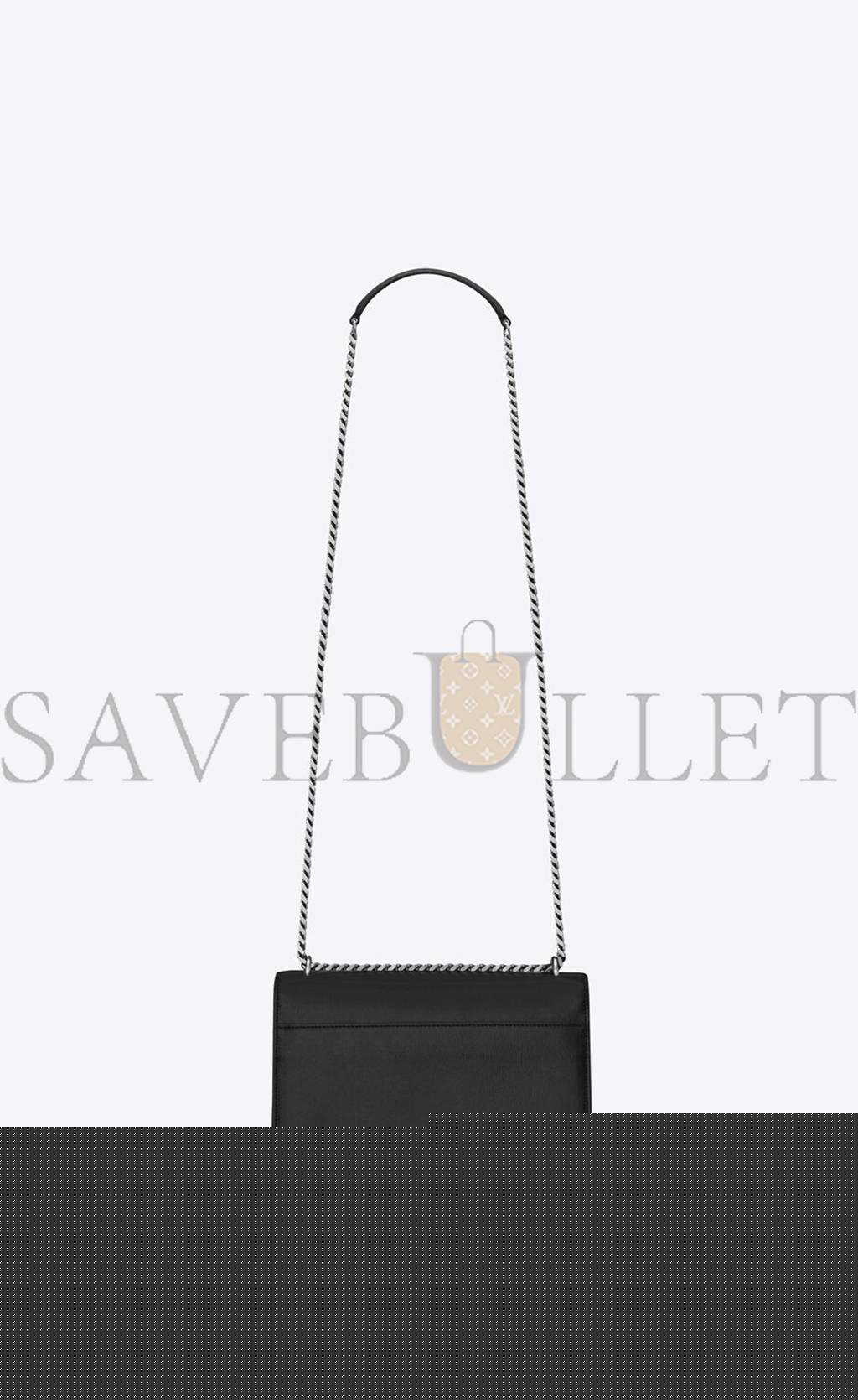 YSL SUNSET MEDIUM CHAIN BAG IN SMOOTH LEATHER 442906D420N1000 (22*16*6.5cm)