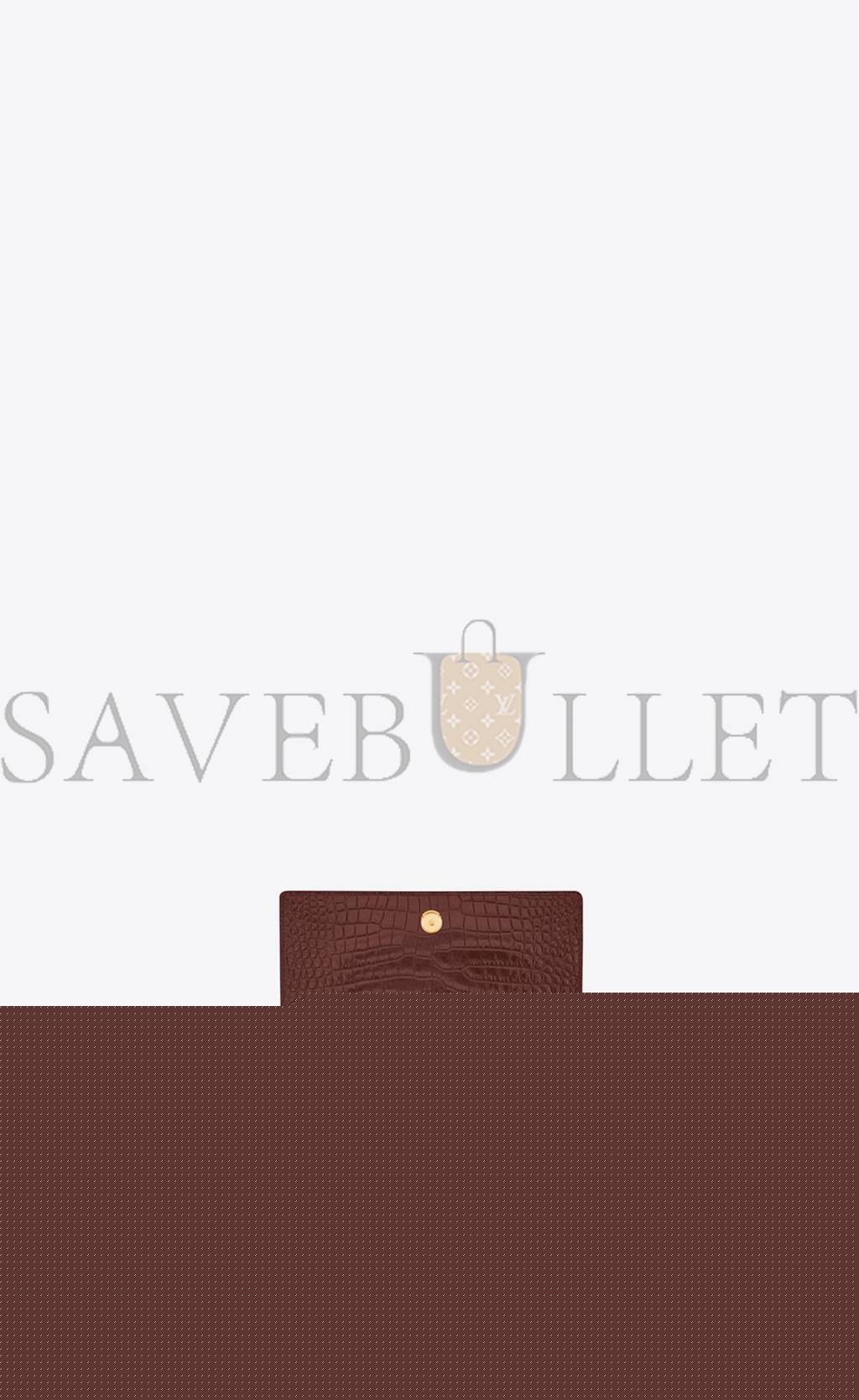YSL SUNSET MEDIUM CHAIN BAG IN CROCODILE-EMBOSSED SHINY LEATHER 442906DND0J6147 (22*16*6.5cm)
