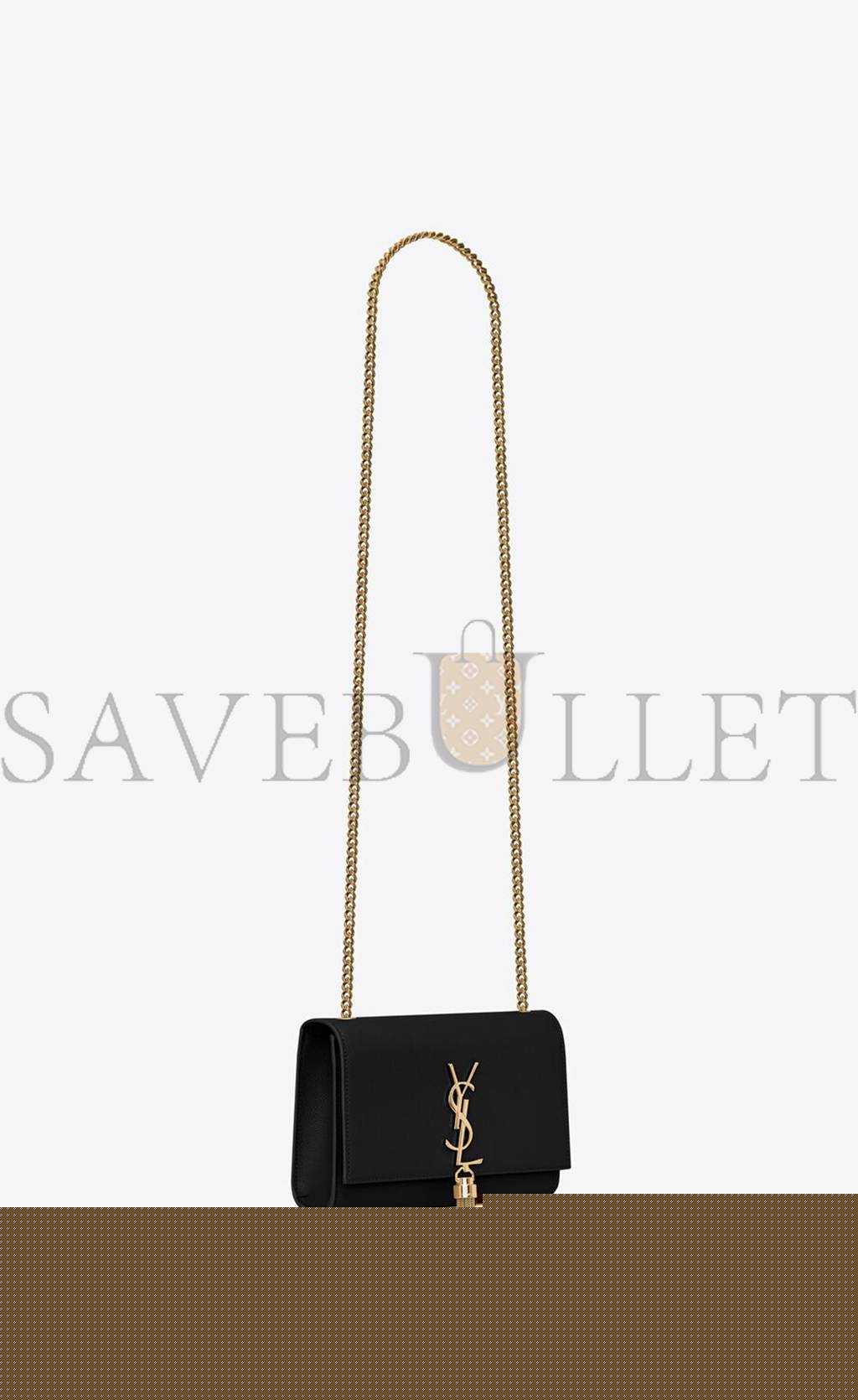 YSL KATE SMALL CHAIN BAG WITH TASSEL IN GRAIN DE POUDRE EMBOSSED LEATHER 474366BOW0J1000 (20*12.5*5cm)