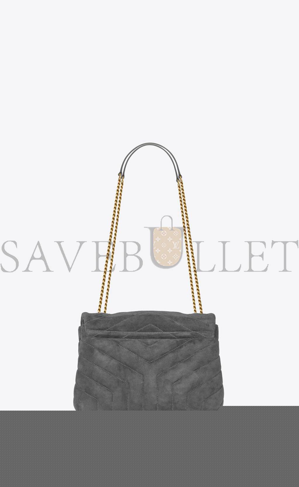 YSL LOULOU SMALL CHAIN BAG IN QUILTED SUEDE 4946991U8671112 (23*17*9cm)