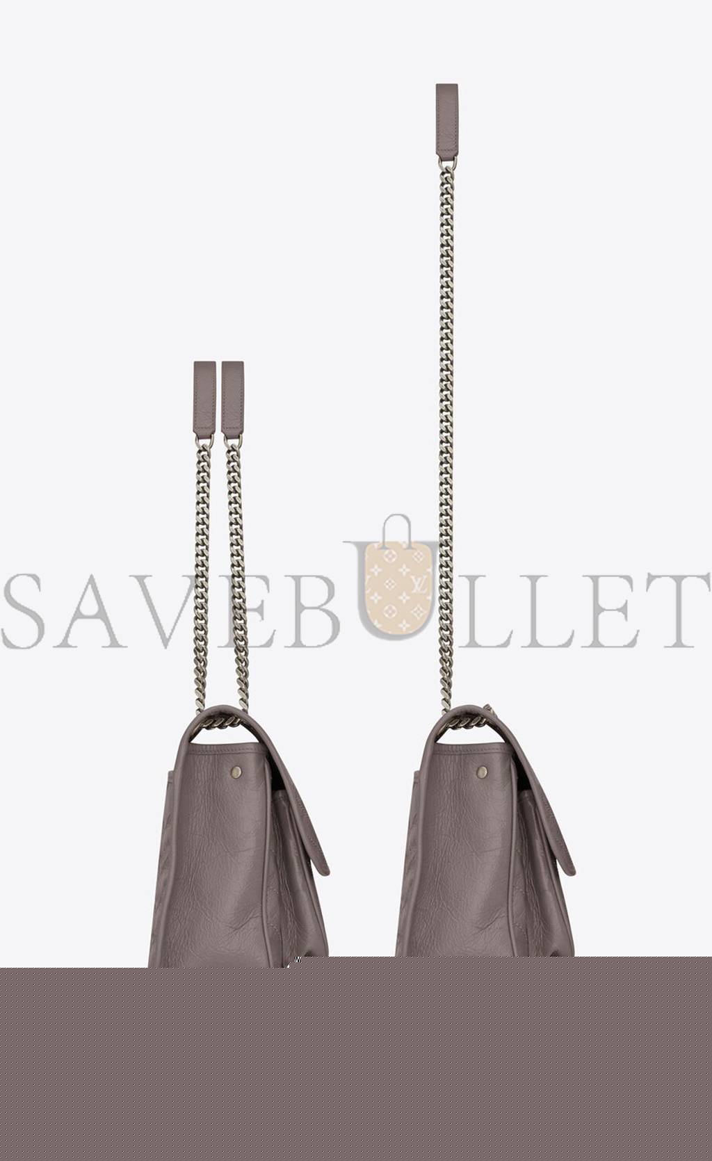 YSL NIKI MEDIUM CHAIN BAG IN CRINKLED VINTAGE LEATHER 4988940EN041202 (28*20*8.5cm)