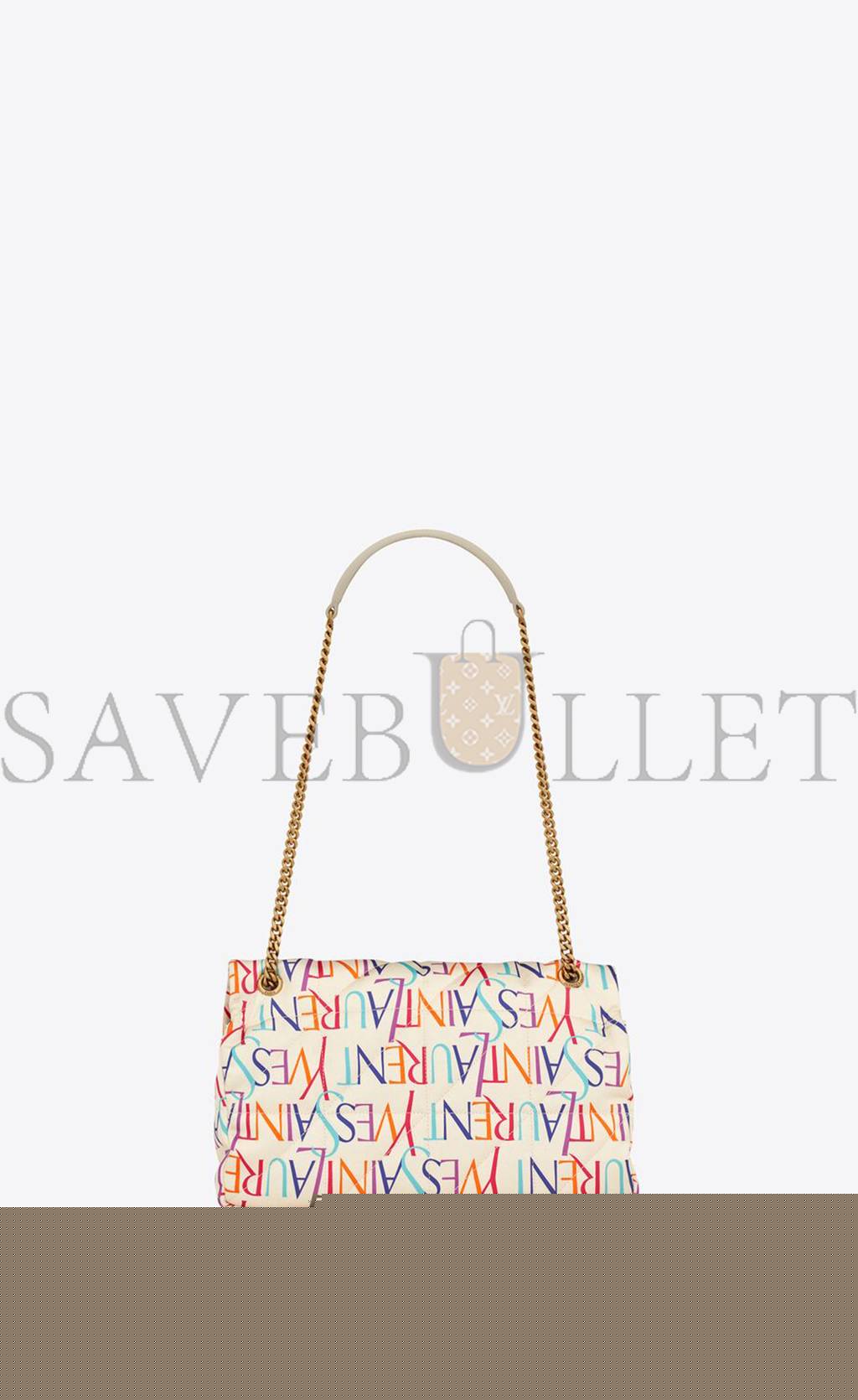 YSL JAMIE MEDIUM CHAIN BAG IN PRINTED YVES SAINT LAURENT SILK 515821FAASJ9076 (25*15*7.5CM)