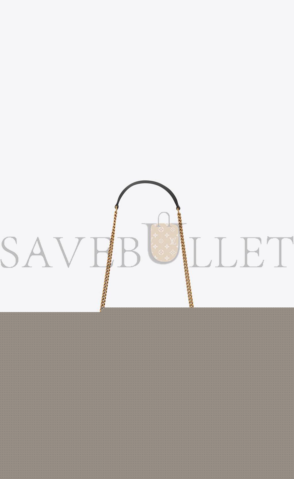 YSL JAMIE MEDIUM CHAIN BAG IN SATIN AND LEATHER 515821FAAUF1000 (25*15*7.5cm)