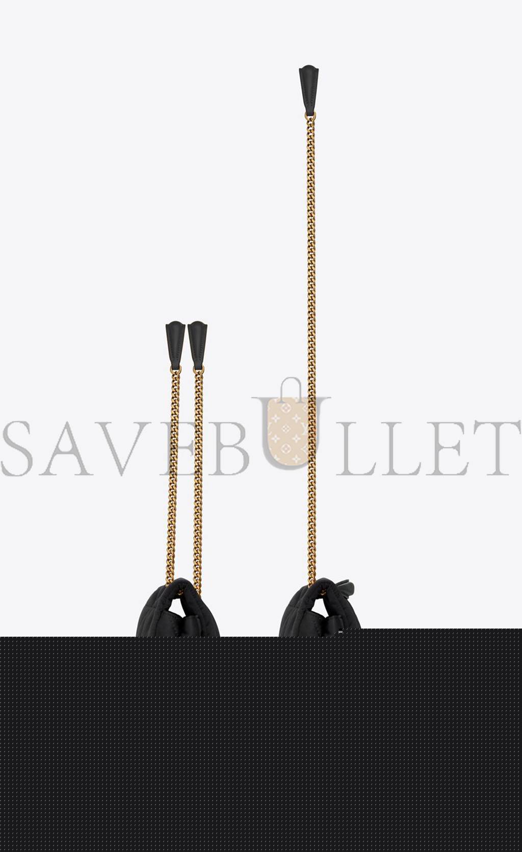 YSL JAMIE MEDIUM CHAIN BAG IN SATIN AND LEATHER 515821FAAUF1000 (25*15*7.5cm)