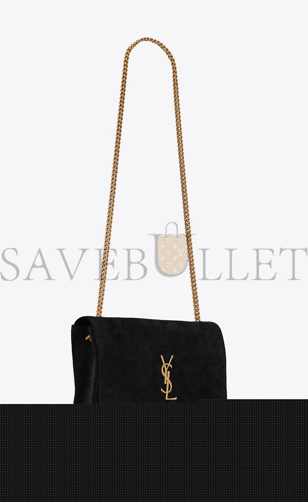 YSL KATE MEDIUM REVERSIBLE CHAIN BAG IN SUEDE AND SMOOTH LEATHER 5538040UD7W1000 (28.5*20*6cm)