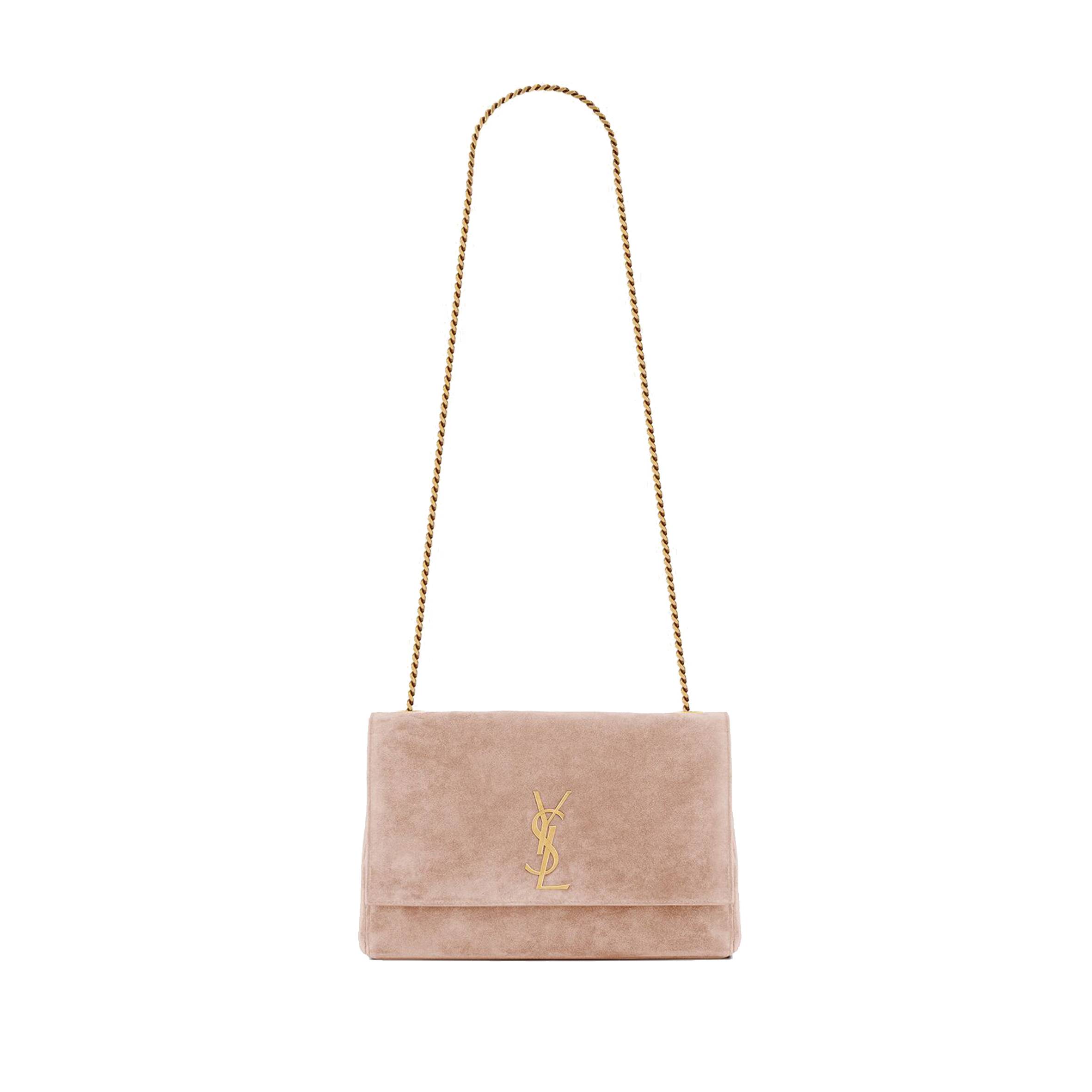 ysl kate medium S*pplereversible chain bag in shiny leather and suede 5538040ud7w2738 (28.5*20*6cm)