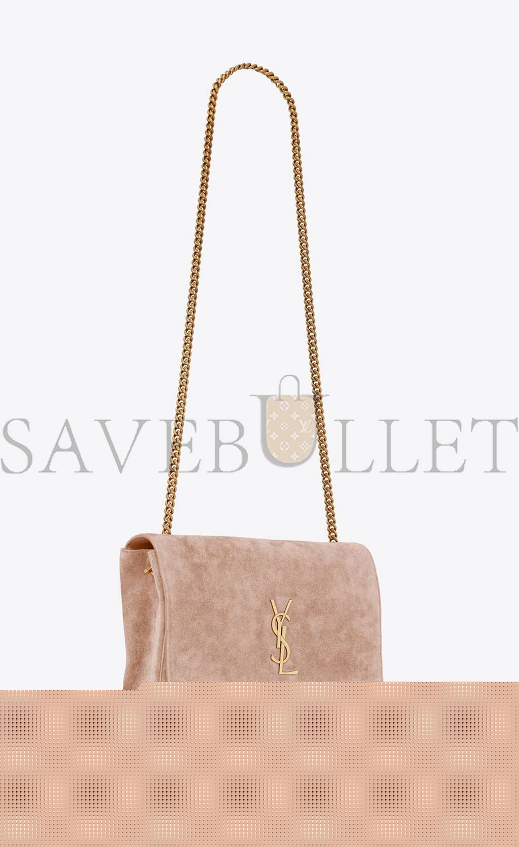ysl kate medium S*pplereversible chain bag in shiny leather and suede 5538040ud7w2738 (28.5*20*6cm)