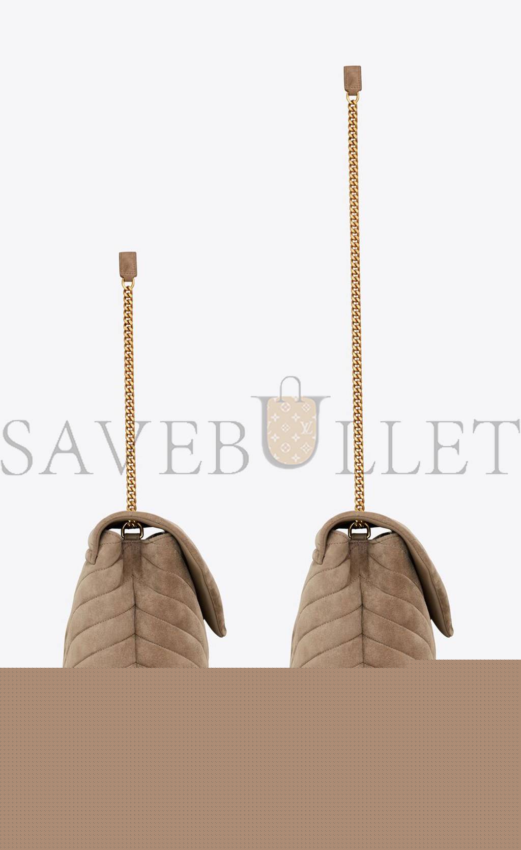 YSL LOULOU MEDIUM CHAIN BAG IN QUILTED SUEDE 5749461U8612346 (32*22*12cm)