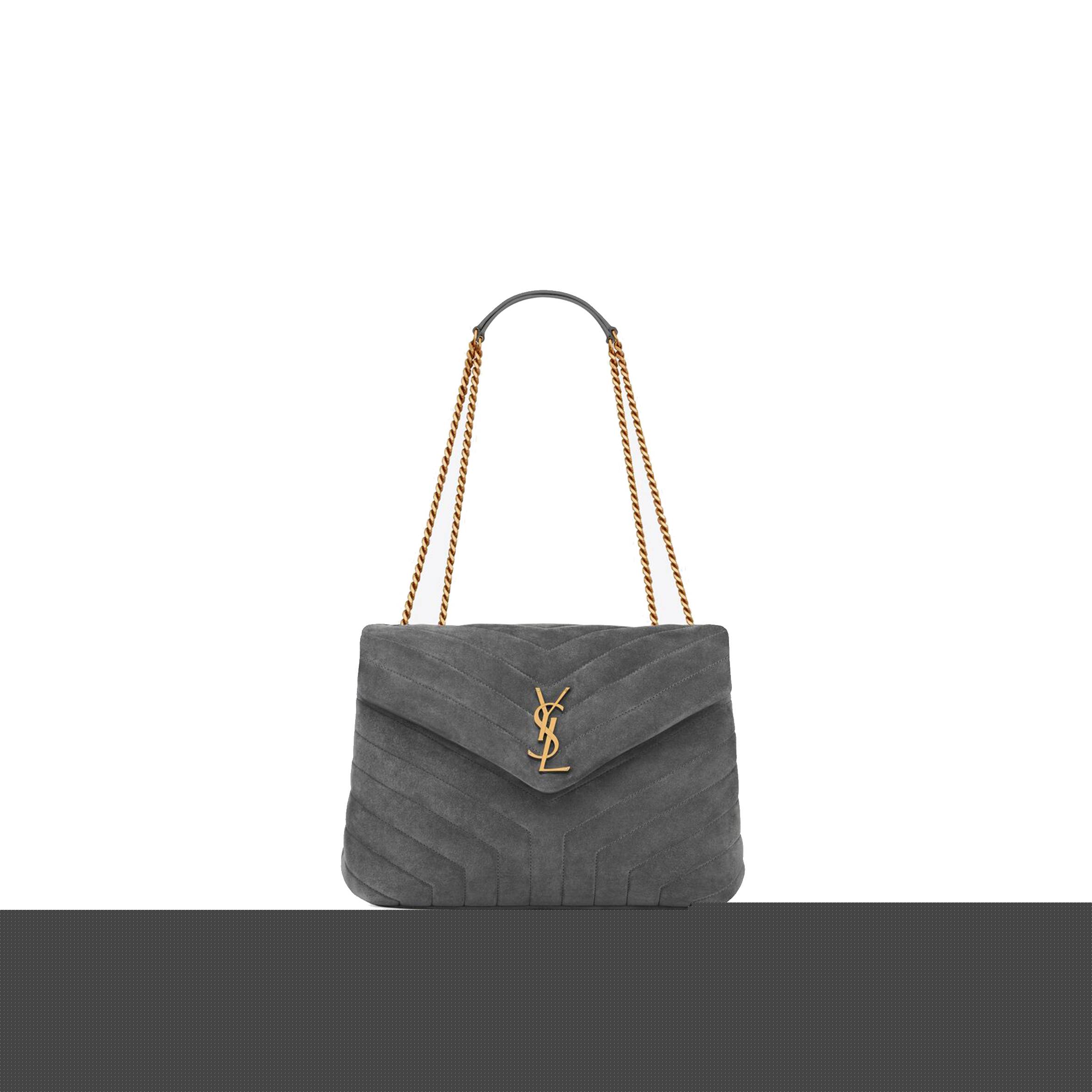 YSL LOULOU MEDIUM CHAIN BAG IN &QUOT;Y&QUOT;-QUILTED SUEDE 5749461U8671112 (32*22*12cm)
