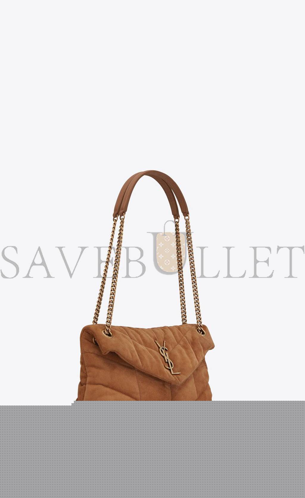 YSL PUFFER SMALL CHAIN BAG IN QUILTED SUEDE 5774761U8377761 (29*17*11cm)