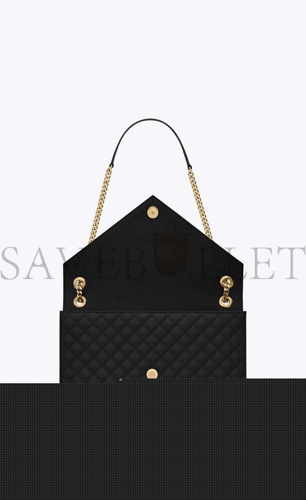 YSL ENVELOPE LARGE BAG IN MIX MATELASS&EACUTE; GRAIN DE POUDRE EMBOSSED LEATHER 600166BOW911000 (31*22*7.5cm)