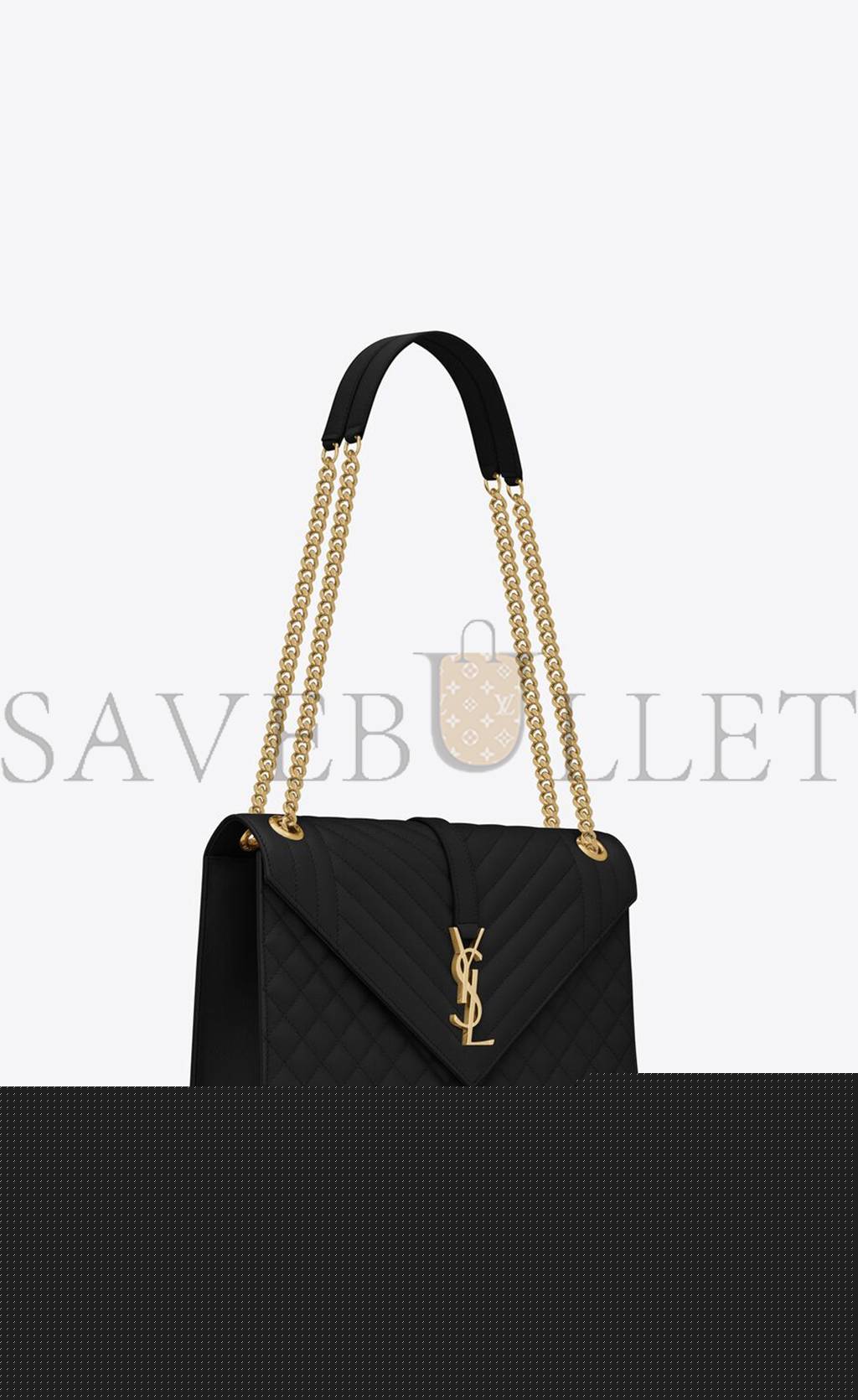 YSL ENVELOPE LARGE BAG IN MIX MATELASS&EACUTE; GRAIN DE POUDRE EMBOSSED LEATHER 600166BOW911000 (31*22*7.5cm)
