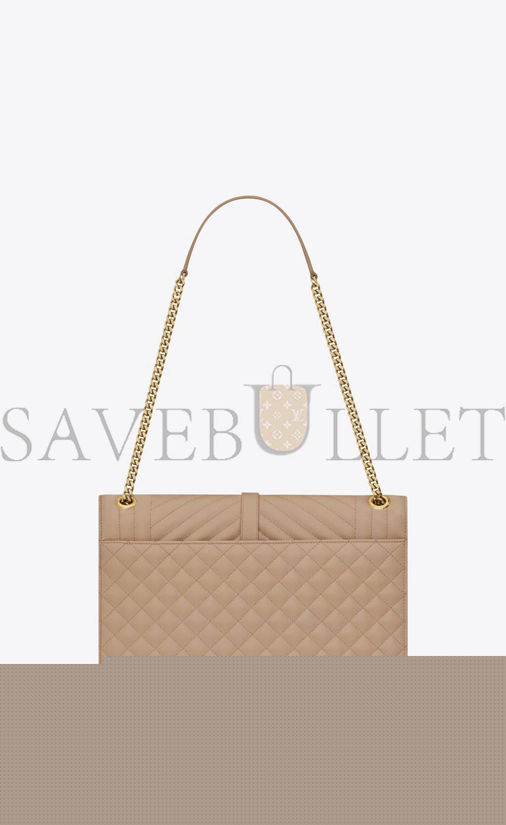 YSL ENVELOPE LARGE BAG IN MIX MATELASS&EACUTE; GRAIN DE POUDRE EMBOSSED LEATHER 600166BOW912721 (31*22*7.5cm)