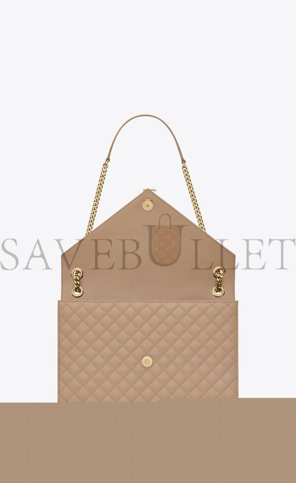 YSL ENVELOPE LARGE BAG IN MIX MATELASS&EACUTE; GRAIN DE POUDRE EMBOSSED LEATHER 600166BOW912721 (31*22*7.5cm)